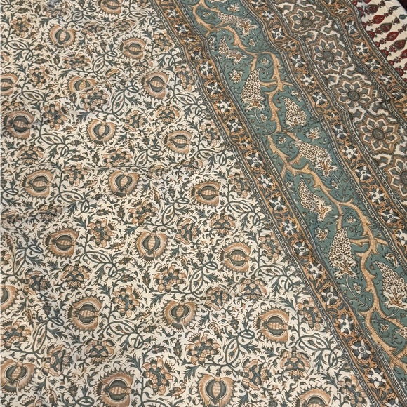 Pottery Barn Selena Block Print Kalamkari F/Q Duvet & 3 Shams Full Queen - Picture 3 of 8